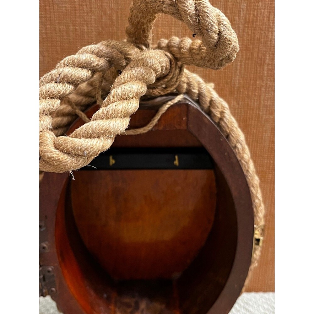 Handmade Wooden Nautical Themed Clock With Hidden Storage & Key Holder Unbranded - Picture 7 of 7